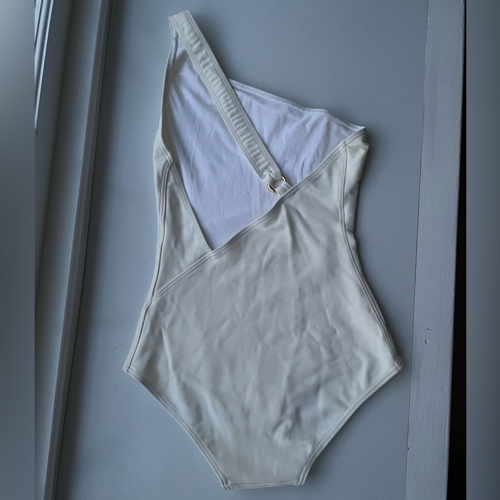 Hermes asymmetrical white swimsuit